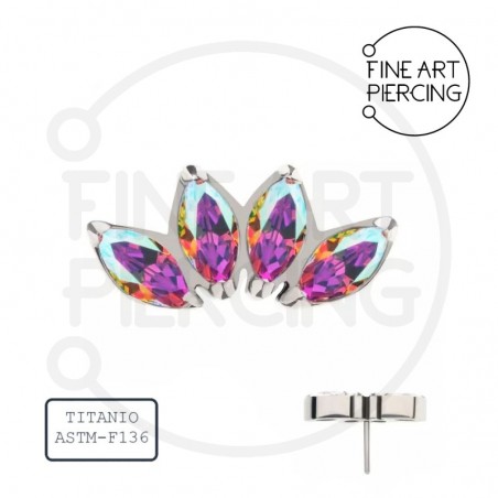 Top Aura en titanio con circonitas de corte marquesa