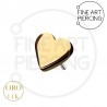 Top en oro 14K con diseño romántico de corazón para piercings