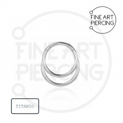 Aro Clicker Doble Nora en titanio para septum y lóbulo