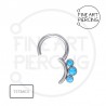 Aro clicker en titanio con ópalos, ideal para septum y lóbulo