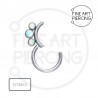 Piercing aro clicker Eva de titanio con ópalos, fácil de abrir y cerrar