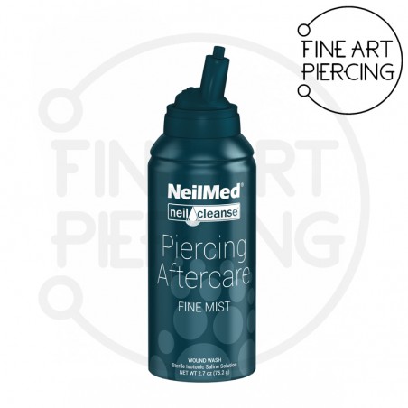 NeilMed Piercing Aftercare - Spray de solución salina estéril para cuidado de piercings, 75 ml