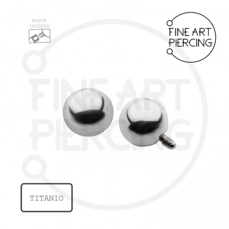 Top bola de titanio con rosca interna para piercings