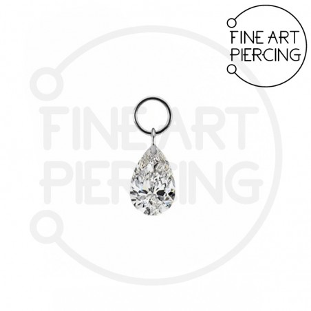 Colgante de titanio Celine con circonita en forma de gota