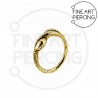 Aro clicker Snake Gold en forma de serpiente, acero quirúrgico con baño de oro de 24K