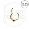 Piercing aro clicker con diseño de serpiente, bañado en oro de 24K