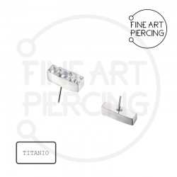 Top Push Pin en titanio con tres circonitas