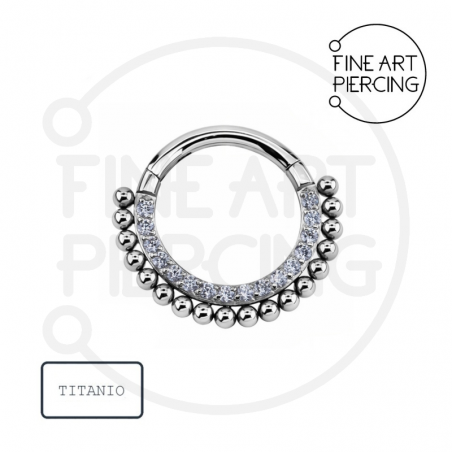 Aro clicker de titanio hipoalergénico, fácil de abrir y cerrar