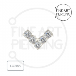 Top Angelina con cinco circonitas en titanio