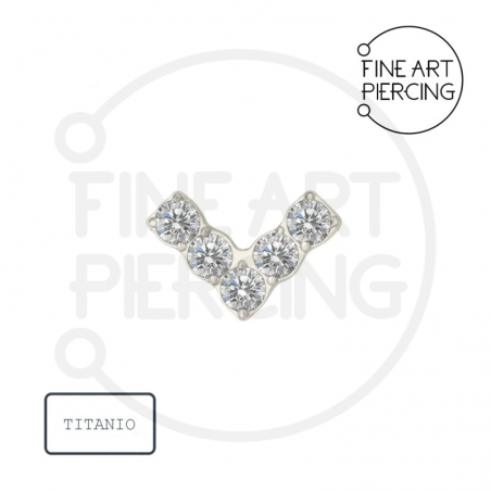 Top Angelina con cinco circonitas en titanio