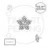 Piercing floral de titanio con sistema threadless