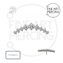 Top Selena en titanio con 9 circonitas para piercings