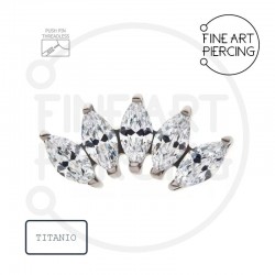 Top Casandra con 5 circonitas de corte marquesa