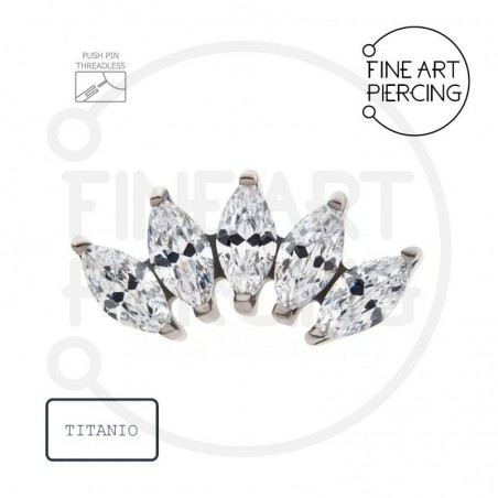 Top Casandra con 5 circonitas de corte marquesa