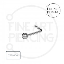 Piercing de nariz en titanio con bola de 2.5 mm y forma de L